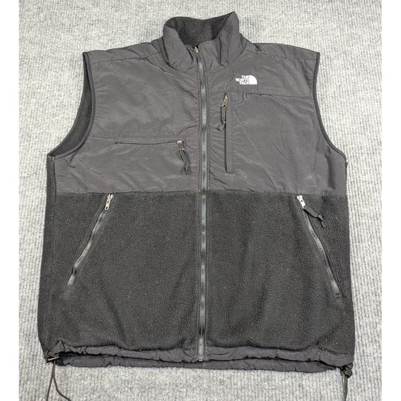 Vintage The North Face Vest Mens XXL 2XL Black Fleece Denali Full Zip Hike Climb - Picture 1 of 13